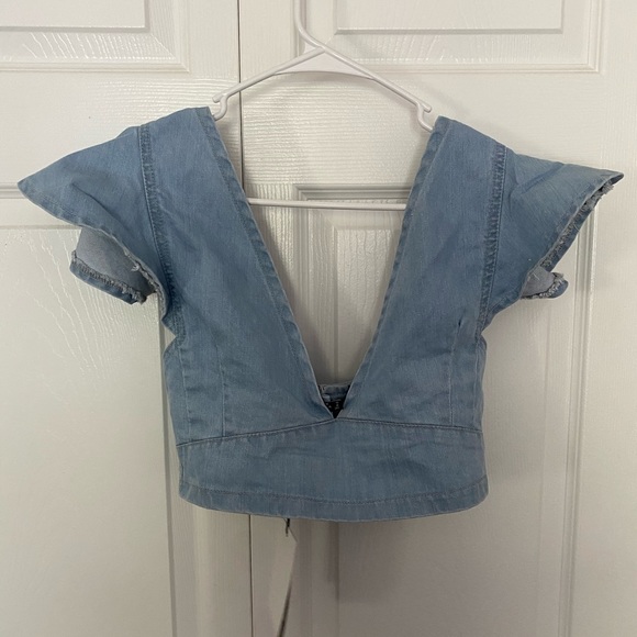 PrettyLittleThing Tops - Denim Crop Top Pretty Little Thing